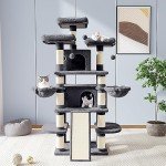 Large Smokey Grey Cat Tree with Condo & Scratching Post