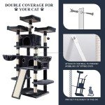 Large Smokey Grey Cat Tree with Condo & Scratching Post