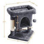YAHEETECH 23.5in Dark Gray Cat Tree Tower