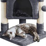 YAHEETECH 23.5in Dark Gray Cat Tree Tower