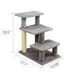 Woochpet Cat Stairs and Scratching Post, 3 Steps