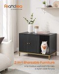 Modern Cat Litter Box Enclosure with Scratching Mat