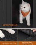 Modern Cat Litter Box Enclosure with Scratching Mat