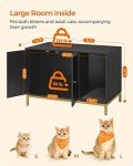 Modern Cat Litter Box Enclosure with Scratching Mat