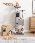 61" Cat Tree Tower with 5 Scratching Posts