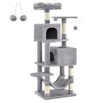 61" Cat Tree Tower with 5 Scratching Posts