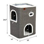 Cozy 24.5-Inch Gray Cat House