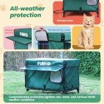 Outdoor Heated Cat House with Insulated Shelter