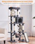 63-Inch Multi-Level Cat Tree with Scratching Posts