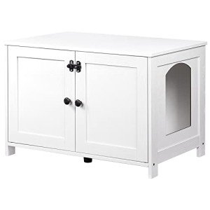 Stylish Cat Litter Box Enclosure with Divider
