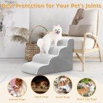 Curved 4-Step Pet Stairs for Cats and Dogs
