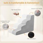 Curved 4-Step Pet Stairs for Cats and Dogs