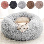Cozy Round Plush Cat Bed – Washable and Soft