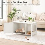 Stylish Cat Litter Box Enclosure with Divider