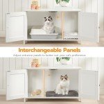 Stylish Cat Litter Box Enclosure with Divider