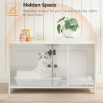 Stylish Cat Litter Box Enclosure with Divider