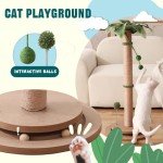 Tall Cat Scratching Post with Interactive Ball Track