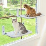 Zoratoo 2PC Cordless Cat Window Perch Hammock