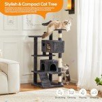 54-Inch Multi-Level Cat Tree with Scratching Post