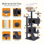 54-Inch Multi-Level Cat Tree with Scratching Post