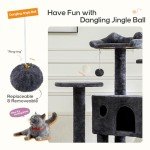 54-Inch Multi-Level Cat Tree with Scratching Post