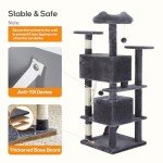 54-Inch Multi-Level Cat Tree with Scratching Post