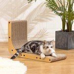 L-Shaped Cat Scratcher with Ball Toy and Catnip