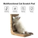 Wall-Mounted L-Shaped Cat Scratching Post with Toy