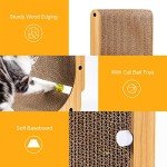 L-Shaped Cat Scratcher with Ball Toy and Catnip