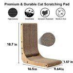 Wall-Mounted L-Shaped Cat Scratching Post with Toy