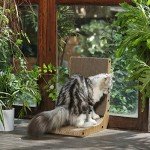 Wall-Mounted L-Shaped Cat Scratching Post with Toy