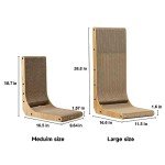 Wall-Mounted L-Shaped Cat Scratching Post with Toy