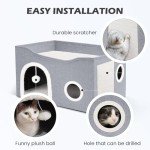 Cozy Indoor Cat House with Scratch Pad & Fluffy Ball