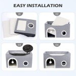 Cozy Indoor Cat House with Scratch Pad & Fluffy Ball