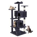 54-Inch Multi-Level Cat Tree with Scratching Post