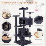54-Inch Multi-Level Cat Tree with Scratching Post