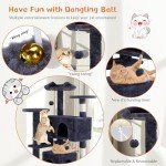 54-Inch Multi-Level Cat Tree with Scratching Post