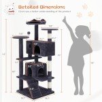 54-Inch Multi-Level Cat Tree with Scratching Post