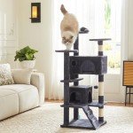 54-Inch Multi-Level Cat Tree with Scratching Post