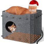 Cozy Heated Cat Bed for Indoor Comfort