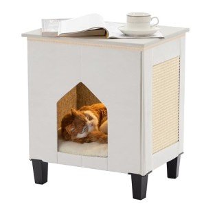 Cozy Cat Condo with Scratch Pad and Bed
