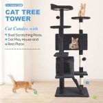 54" Multi-Level Cat Tower with Scratching Post