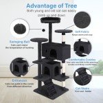 54" Multi-Level Cat Tower with Scratching Post