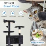 54" Multi-Level Cat Tower with Scratching Post