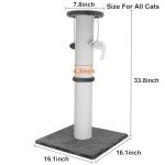 Durable 34-Inch Cat Scratching Post with Toys