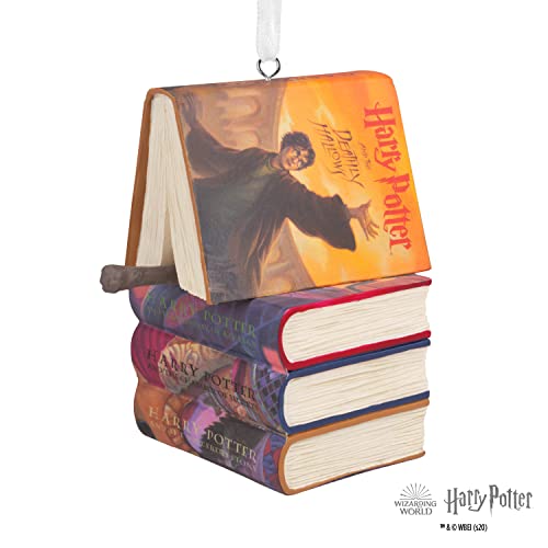 Harry Potter Stacked Books Wand Christmas Ornament