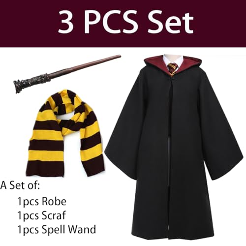 Harry Potter Hooded Robes with Scarf and Wand