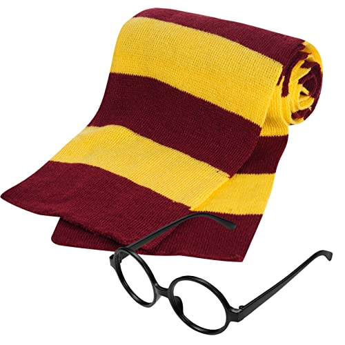 Harry Potter Glasses and Striped Scarf Cosplay Accessories