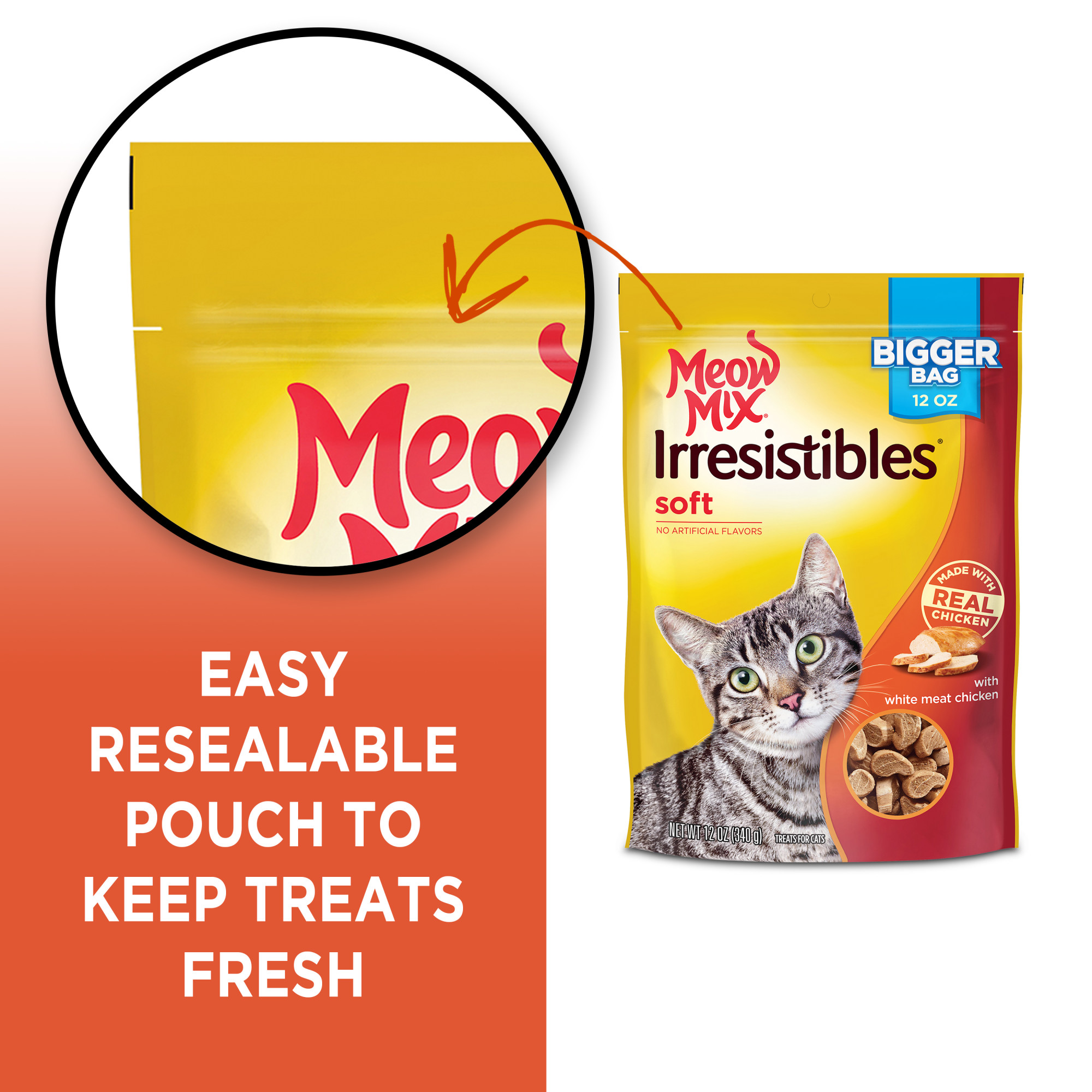 Irresistible Meow Mix Chicken Treats, 12 oz