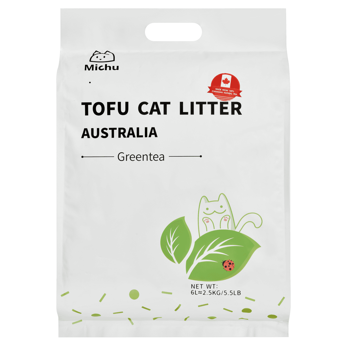 Michu Natural Clumping Tofu Cat Litter (Peach)